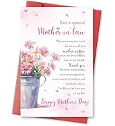 hvdler Mother in Law Happy Mother's Day Card, Heartfelt Mother's Day Card for Mother-in-Law MIL, ...