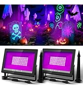 T-SUN 60W LED Black Lights, Blacklight Flood Lights with Plug, IP66 Waterproof Black Light for Gl...