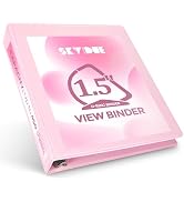 SKYDUE 3 Ring Binders, 1.5 Inch D-Ring Holds 450 Sheets of 8.5x11 Paper, Custom View Cover with 2...