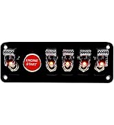 Qiilu Toggle Switch Panel, 12V Ignition Switch Panel, Ignition Starter Switches with Engine Push ...