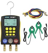 AUTOOL LM120+ Digital AC Manifold Gauge, Intelligent Refrigerant Leak Detector, Dual Pressure & T...