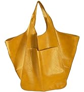 KlaOyer Large Tote Bags For Women,Huge Oversized Leather Tote Bag,Extra Large Capacity Bucket Pur...