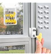 10 Sets Sliding Window Locks with Key, Window Locks for Up and Down Windows,Easy to Install Verti...