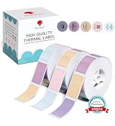 Phomemo D30 Label, Circle Round Shape Black on Morandi Color Sticker, Self-Adhesive Thermal Label...
