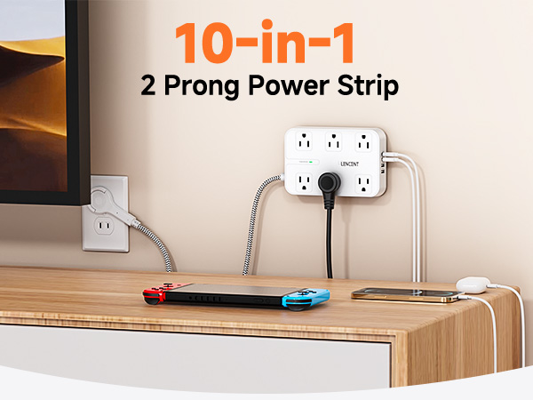 LENCENT 2 Prong Power Strip
