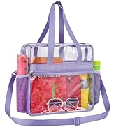 Paxiland Clear Bag for Stadium Events 12x6x12 inches, Clear Tote Bag with Reinforced Strap, Clear...
