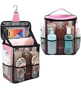MADHOLLY Mesh Shower Caddy, Pink, Portable for College Dorm | Spacious Quick Dry, Hook & Handle, ...