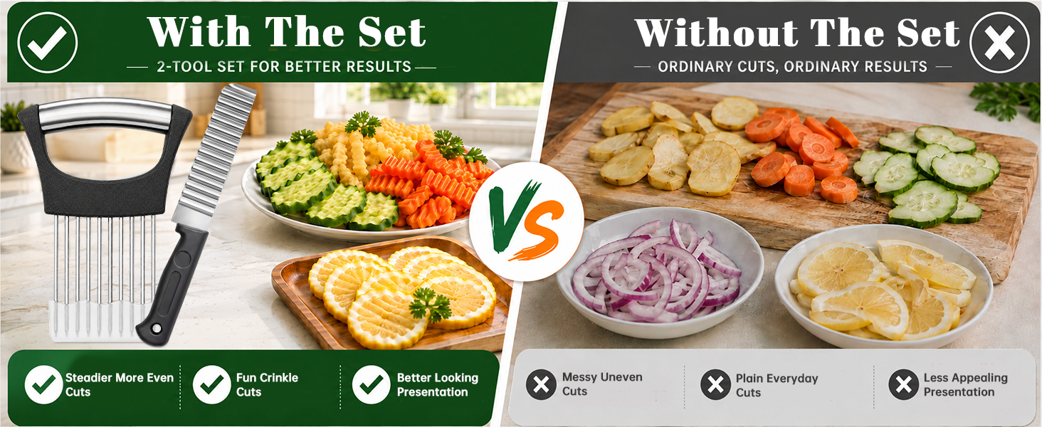 Onion Holder for Slicing & Crinkle Cutter