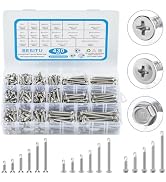 Besitu 430Pcs Self Tapping Screws for Metal, 410 Stainless Steel #8#10 Sheet Metal Screws Assortm...