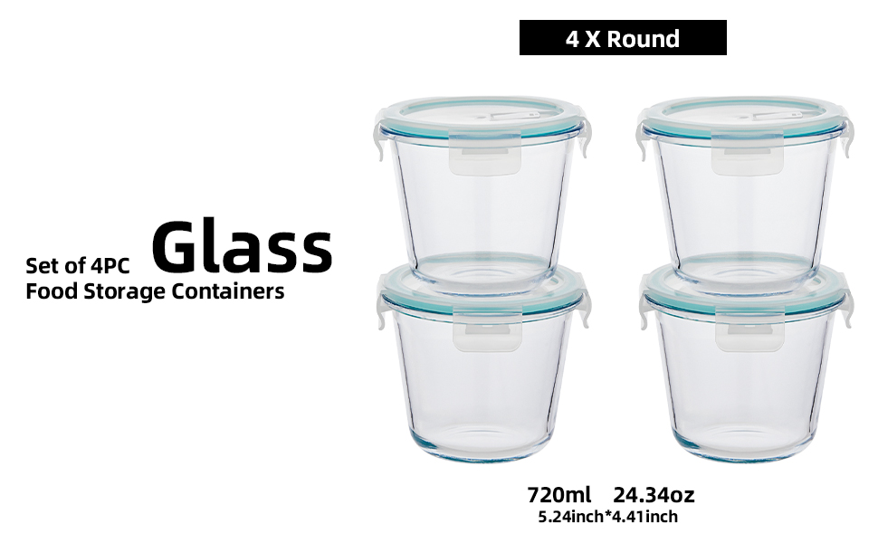 glass food prep containers with lids
