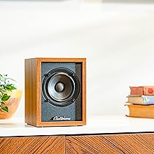 Electrohome Huntley Powered Bookshelf Speakers with Built-in Amplifier and 3" Drivers for Turntable