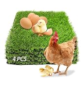 MUYG 4 Pack Washable Chicken Nesting Pads Artificial Grass Rug Carpet Cuttable Chickens Nest Box ...