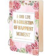 SUPERDANT A Good Life Greeting Card Holder Organizer Rose Flowers Wooden Card Keeper Binder Birth...