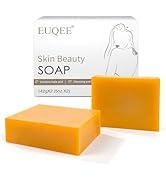 EUQEE Turmeric Kojic Acid Soap, 5 oz Soap Bars with Glycerin, Vitamin C, Collagen, Retinol, Cocon...