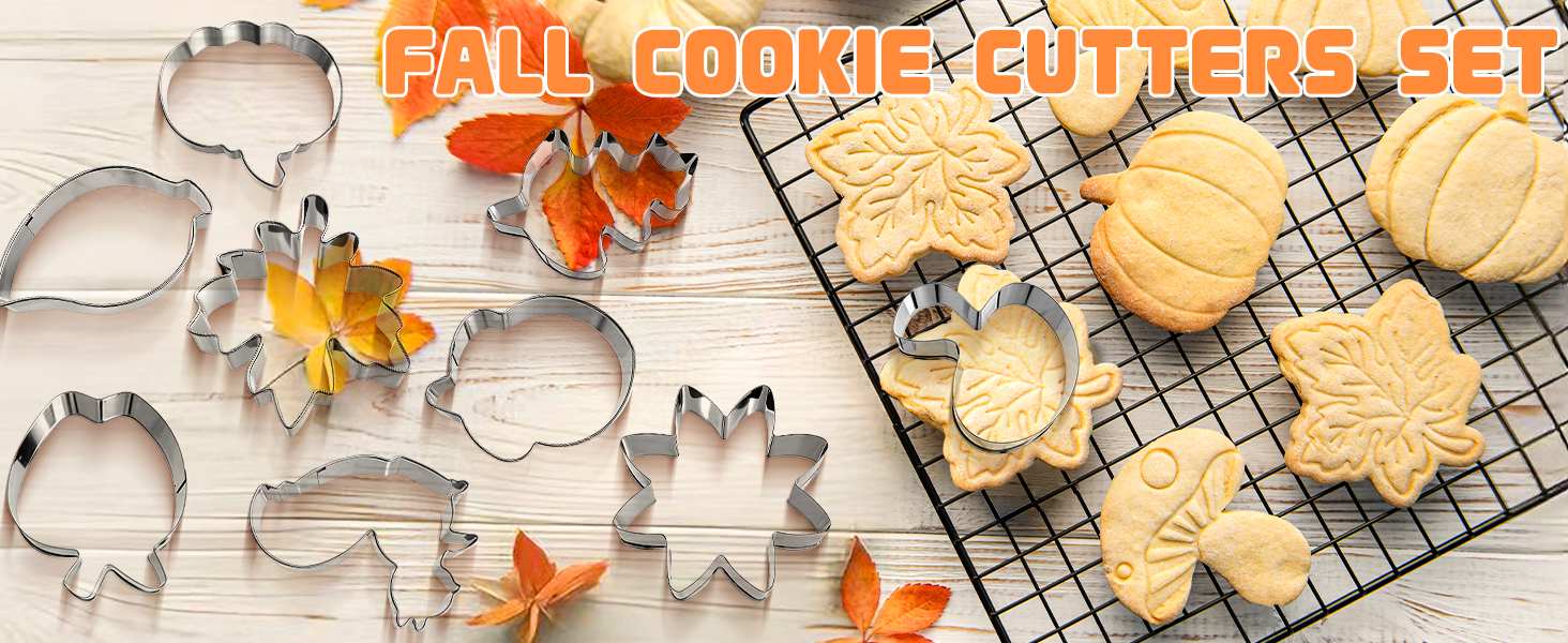 9 Pieces Fall Leaves Cookie Cutters Set