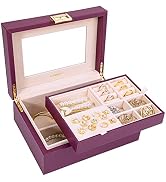 LANDICI Jewelry Organizer Box for Women Teen Girls,Large Jewelry Storage Case with Mirror,2 Layer...