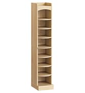 YATINEY 9-Tier Tall Shoe Rack, Wooden Shoe Storage Organizer, Narrow Shoe Cabinet with Removable ...
