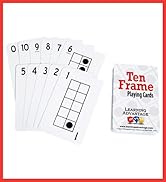 LEARNING ADVANTAGE Ten Frame Playing Cards - Set of 44 - Learn and Recognize Numbers 1-10 - Pract...