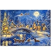 Christmas Puzzle 500 Pieces for Adults & Kids - Winter Town Snow Scene - Family Party Holiday Jig...