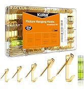 KURUI 214Pcs Picture Hanging Hooks, Renter Friendly Picture Hanging Kit with Heavy Duty Picture H...