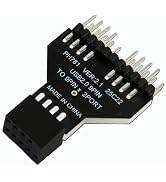 WLGQ USB 2.0 Motherboard 9-Pin Header to Dual Port Adapter, Internal USB Splitter, Black