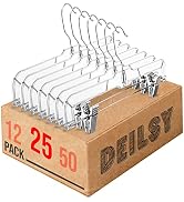 DEILSY Skirt Hangers Pants Hangers with Clips Clip Hangers Shorts Hangers Clear Plastic Clothes H...