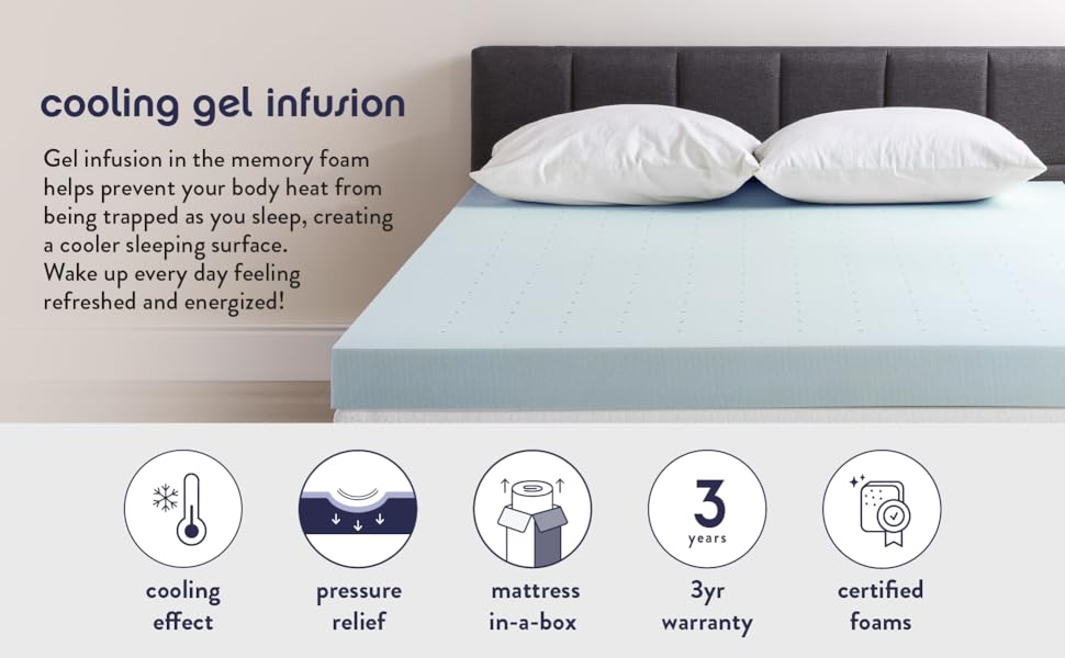 COOLING GEL, mattress topper, memory foam , VENTILATED TOPPER, AIR FLOW