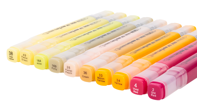 Yellow Series alcohol markers