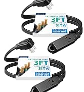 DEWENWILS 3 Outlet Extension Cord with Flat Plug, 3FT 16/3 Awg Grounded Power Cable for Indoor Us...