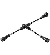 BTF-LIGHTING 5 PCS 2 Core 2 pin Black Plastics IP65 T Shape Tee Connctor 1 Male Ends 2 Female End...