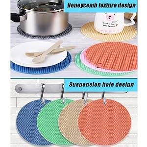 Silicone Trivet Mats Premium Heat Resistant Pot Holders,Trivets for Hot Dishes - Thick Hot Pads