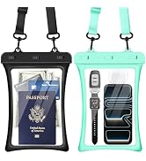 CACOE [Floatable Floating Universal IPX8 Waterproof Phone case 2 Pack-Up to 10.0",Adjustable Lany...