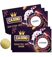 THEBESTU 50 Psc Casino Scratch off Game Cards, Funny Casino Night Scratch Cards for Gambling Part...