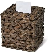 Tissue Box Cover, Square Wicker Tissue Box Holder Facial Tissues Boxes, Hand Woven Napkin Box Tis...