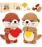 Crochet Kit for Beginners, Emotional Positive Support Crochet Gift, Otter Couple Crochet Animal K...