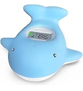 Baby Bath Tub Thermometer - Bathtub Water Thermometer with Room Temperature - Safety Floating Wha...