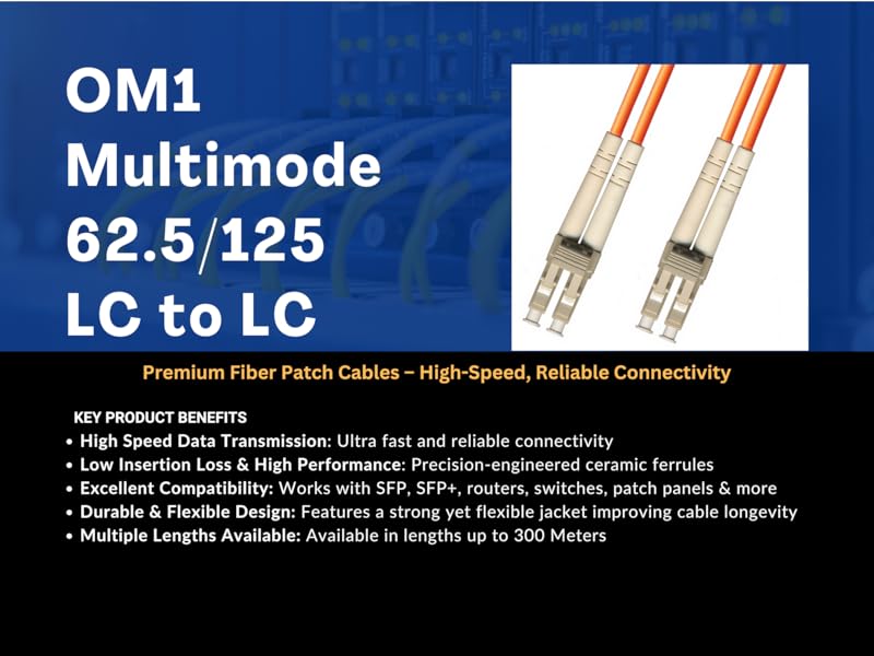 OM1 Multimode 62.5/125 Fiber Optic Cable LC LC