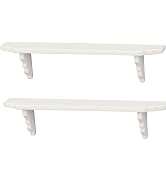2Pcs White Dollhouse Wall Shelf, 1:12 Scale Miniature Storage Shelf for Kitchen Scene Decor Acces...