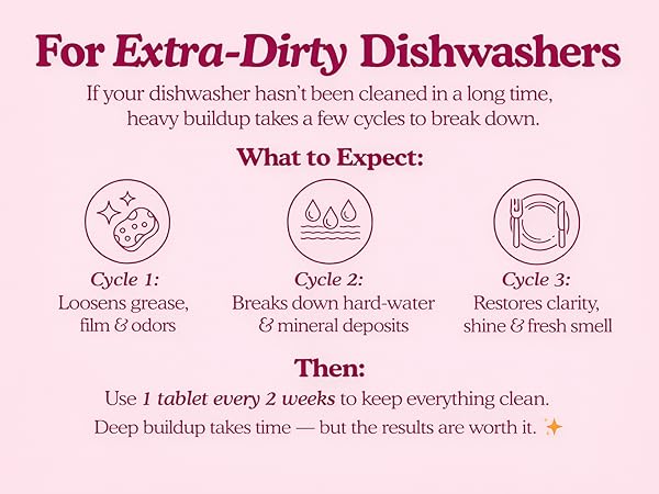 These tablets clean extra dirty dishwashers