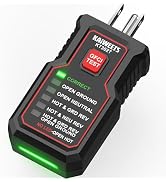 KAIWEETS KT302T Outlet Tester with GFCI Test, Dual-Sided LED Receptacle Tester Detects 7 Common W...