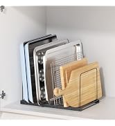 ORDORA Cutting Board Organizer Rack for Cabinet with 7 Adjustable Dividers | 7 adjustable divider...