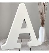 AOCEAN 10 Inch White Big Wood Letters, Unfinished Wooden Letters for Wall Decor Decorative Standi...