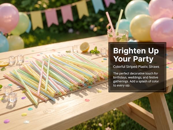 150PCS Disposable Plastic Drinking Straws