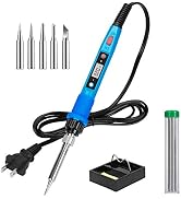 Soldering Iron Kit, 80W 110V LCD Digital Soldering Welding Iron Kit with Ceramic Heater, Portable...
