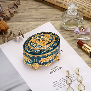 Jewelry box vintage metal jewelry box treasure chest jewelry box antique jewelry box for women girl