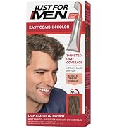Just For Men Easy Comb-In Color Mens Hair Dye, Easy No Mix Application with Comb Applicator - Lig...