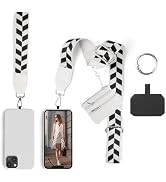 Clip and Go Phone Strap with Wallet Crossbody, Phone Chain Cross Body with Detachable Zippered Po...