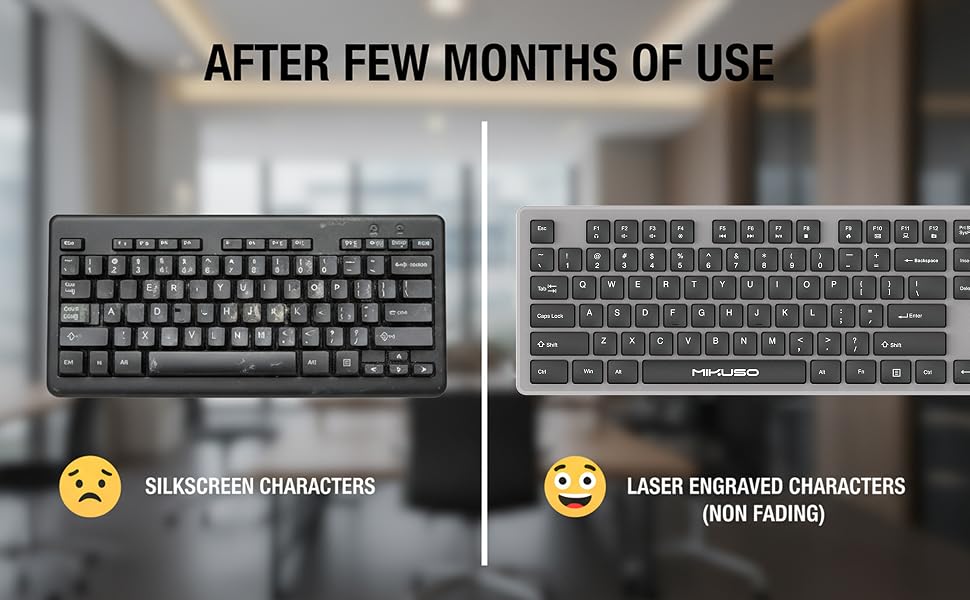 Laser engraved characters do not fade