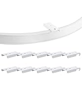TOKPLNU Ceiling Mount Bracket for Flexible Bendable Curtain Track, White Curved Curtain Rail Ceil...
