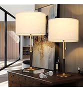 PSDSSHIIS 26.4" Set of 2 Modern Living Room Table Lamp for End Tables Bedside Lamps for Bedroom 3...